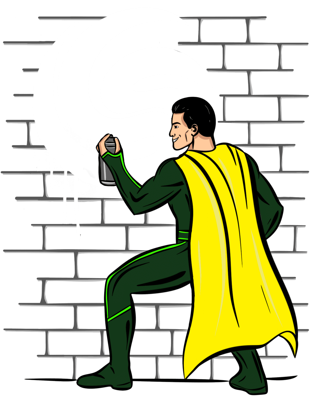 Branding superhero illustration